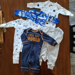 3 month Carter's baby boy footless play sleepers